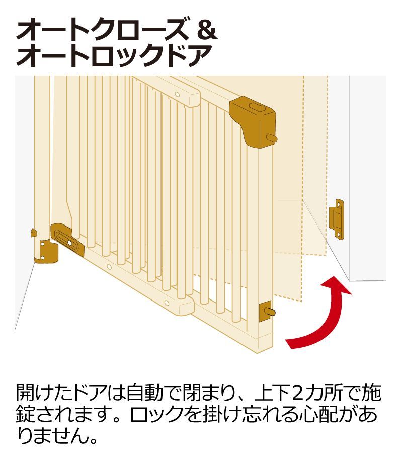 階段の上でも使える木のバリアフリーゲート