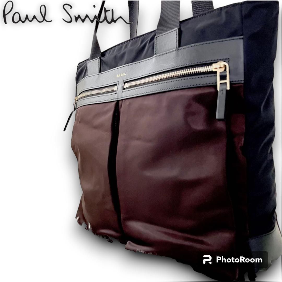 Paul Smith ポールスミス レザー トートバッグ A4 肩掛け 大容量