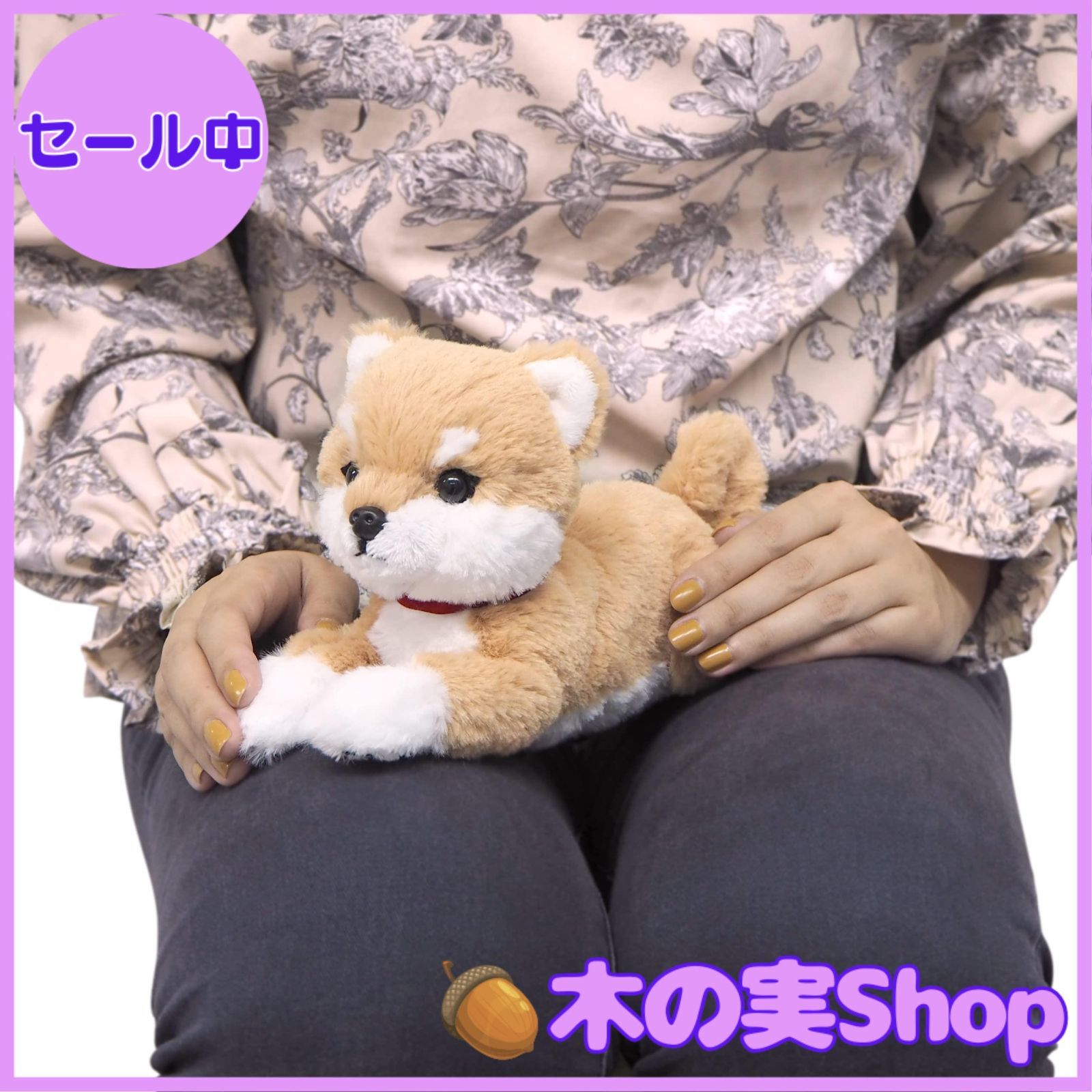 大安売り】サンレモン ひざ わんこ 柴犬 ベージュ SS 10×13×26cm