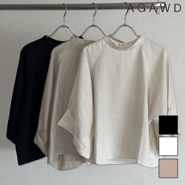 アガウド AGAWD トップス 25春夏 Linen Blouse リネンブラウス ミドル丈 長袖 2519-771769