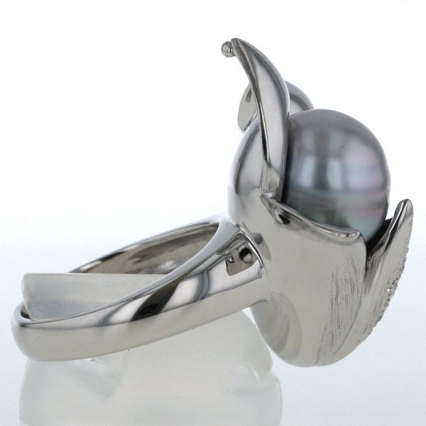 【美品】黒喋真珠ダイヤモンド付きリング（11mm）PT900プラチナ　指輪 Black Pearl Pt900黒蝶パール ダイヤモンドリング (NO.125687) – JEX