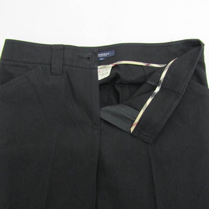 バーバリーロンドン ロングパンツ コットン ブランド ボトムス 黒 ノバチェック レディース 38サイズ ブラック BURBERRY DECORATOM_COM_BR