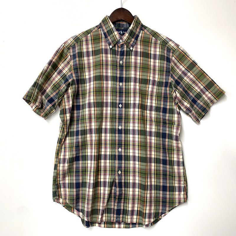 【中古】【メンズ】 RALPH LAUREN ラルフローレン 90'S 半袖 BD チェックシャツ シャツ トップス  【146-240812-mm-04-IZU】