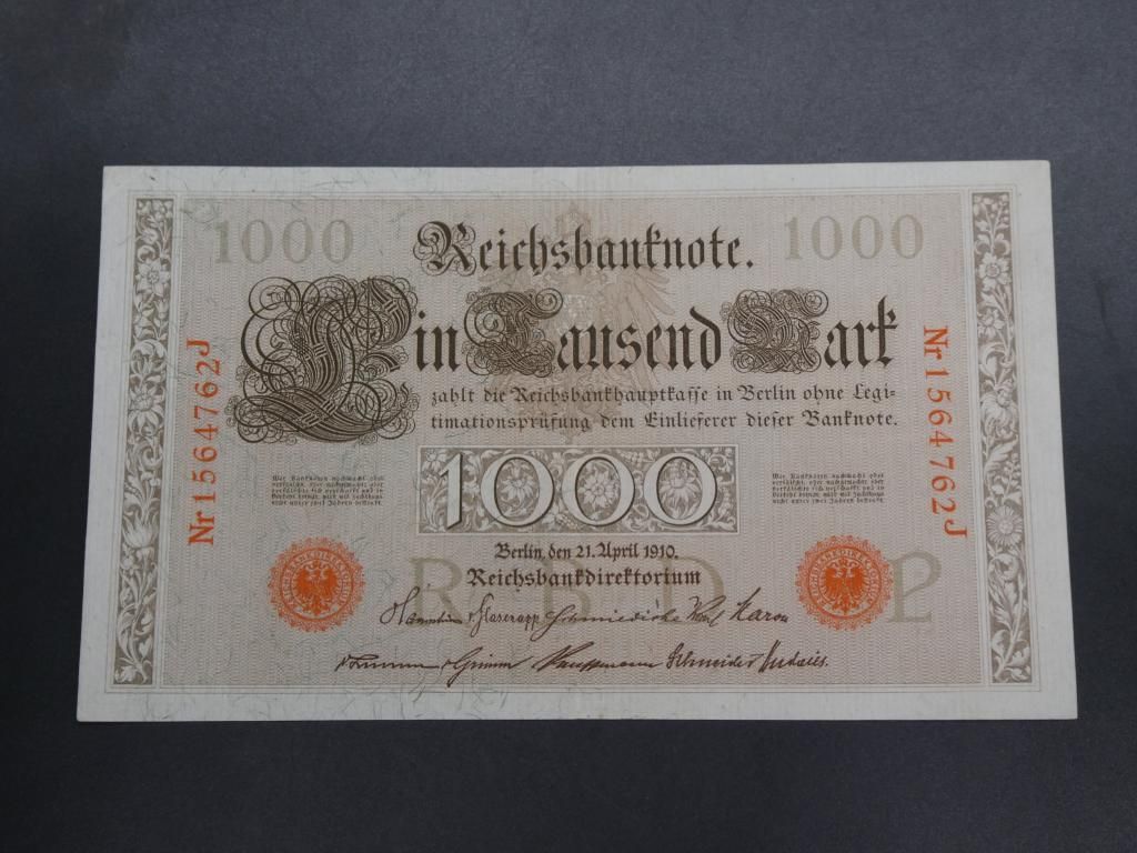 ヨ━ロッパの国々の旧紙幣 未使用 大きな旧紙幣 ヨーロッパ ドイツ 1910年 1000マルク 美人