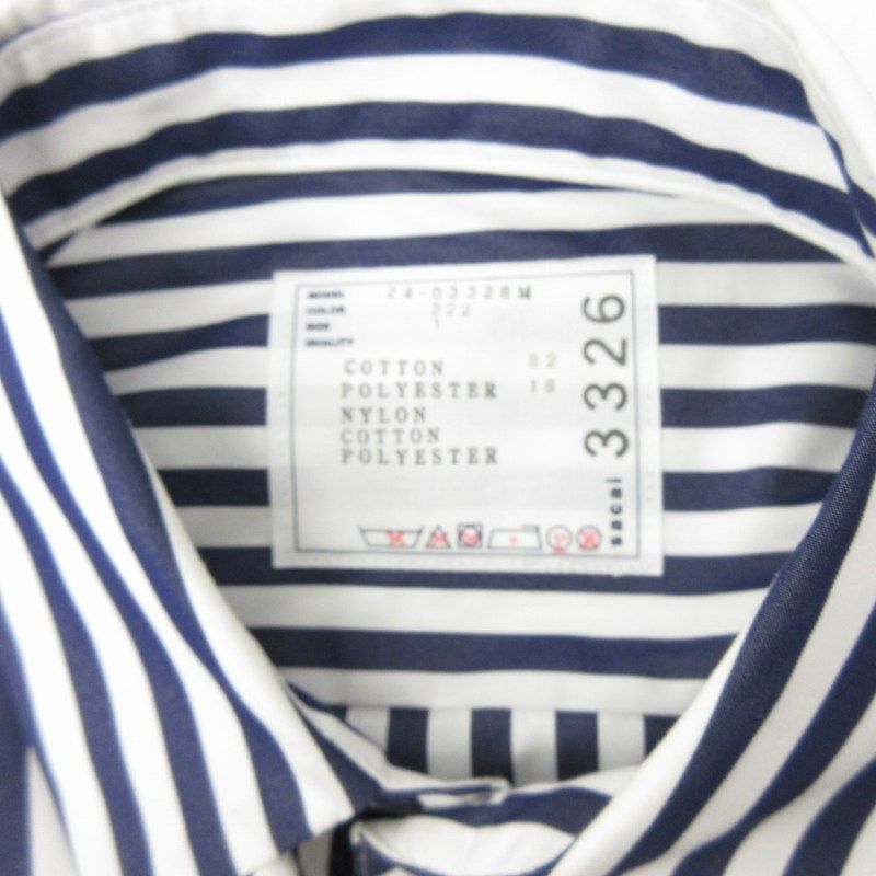 サカイ sacai 24SS Cotton Poplin Shirt ドッキングポプリンシャツ 青  