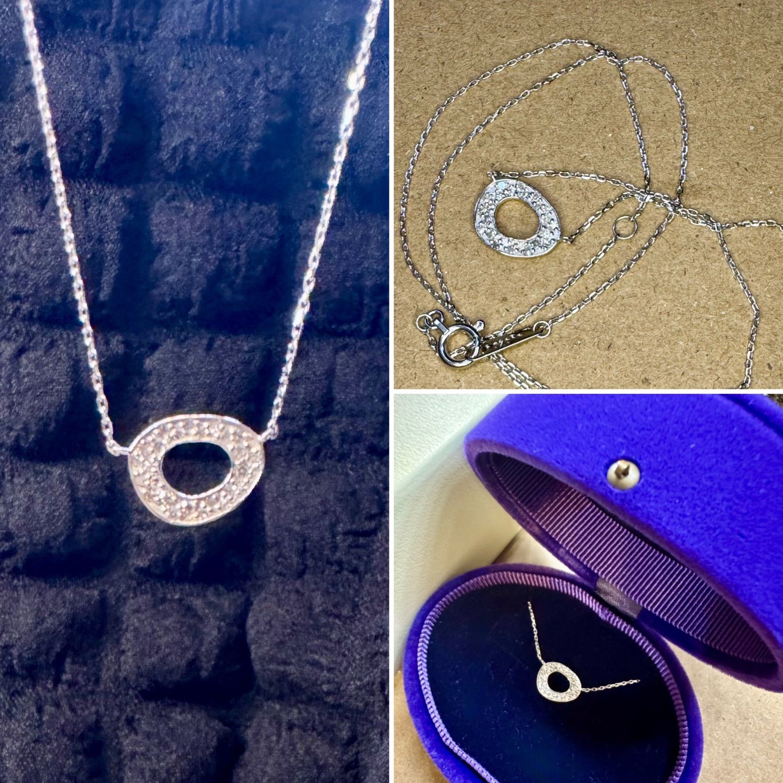 希少 pt850 アガット ネックレス プラチナ ダイヤagete