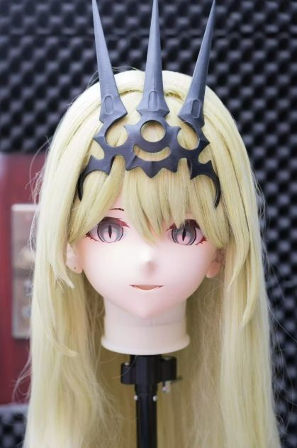 全頭マスク カツラ付き ロック付き NO.433 ドール ヘッドロリータ人形 コスプレ 変身 仮装 着ぐるみ kigurumi 二次元