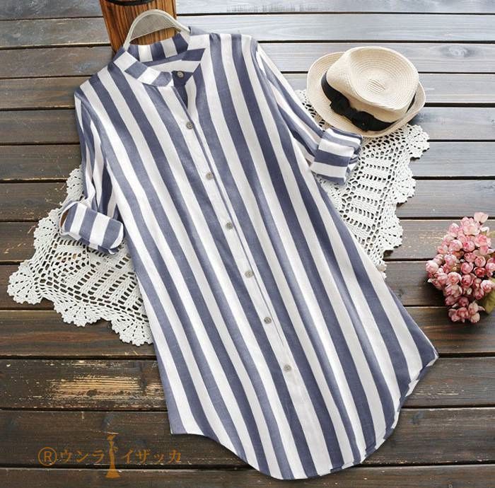 シャツ ロングシャツ レディース チュニック ブラウス シャツ