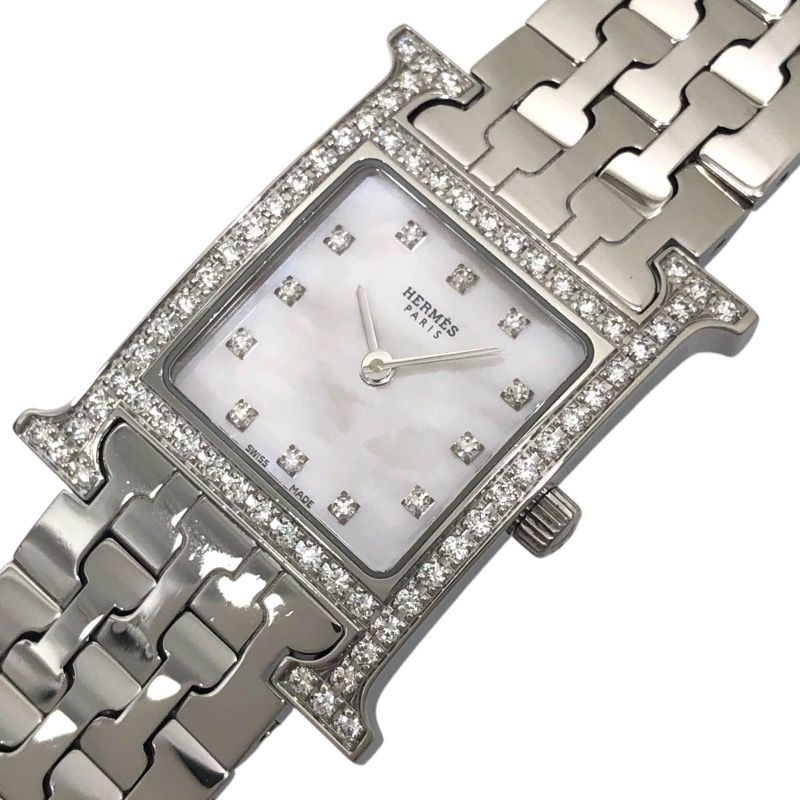 エルメス HERMES Hウォッチ HH1.230 ホワイトシェル SS レディース 腕時計