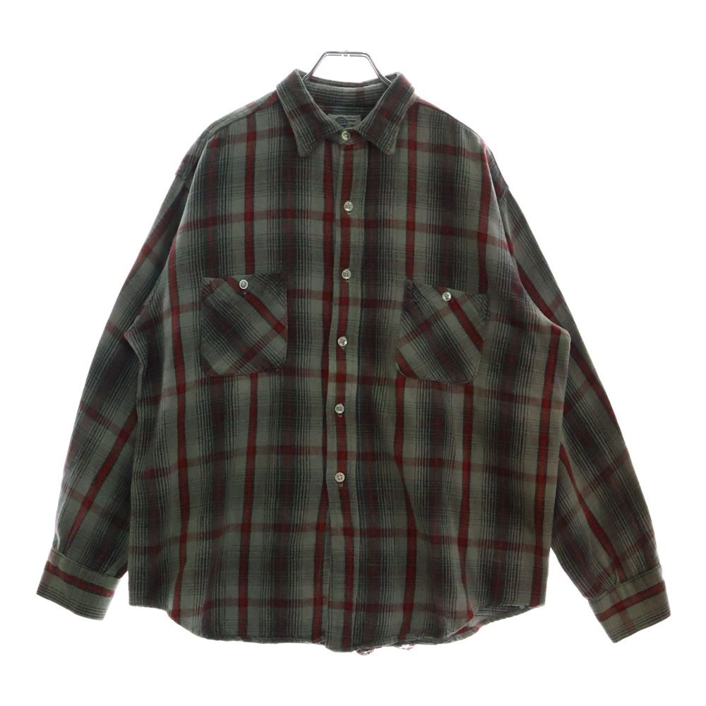 60s CONE MILLS INC. チェック ネルシャツ ブルー ブラック ビンテージ