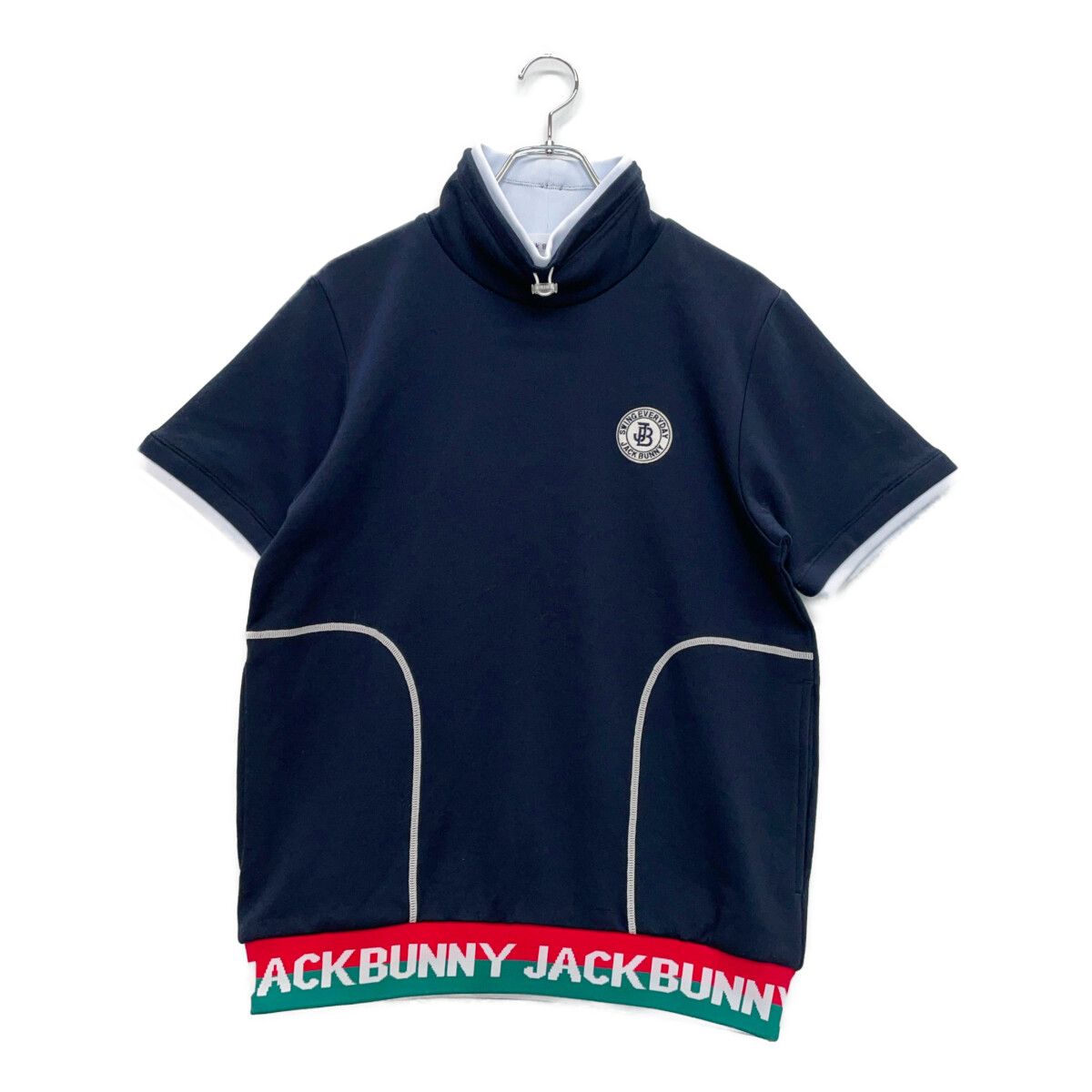 JACK BUNNY!! - coco 未使用品 ジャックバニー Jack Bunny!! メンズ 半袖シャツ 4(M) 濃紺 ネイビー モックネックプルオーバー 未使用品 メンズ ジャックバニー Jack Bunny!! 半袖シャツ 4(M