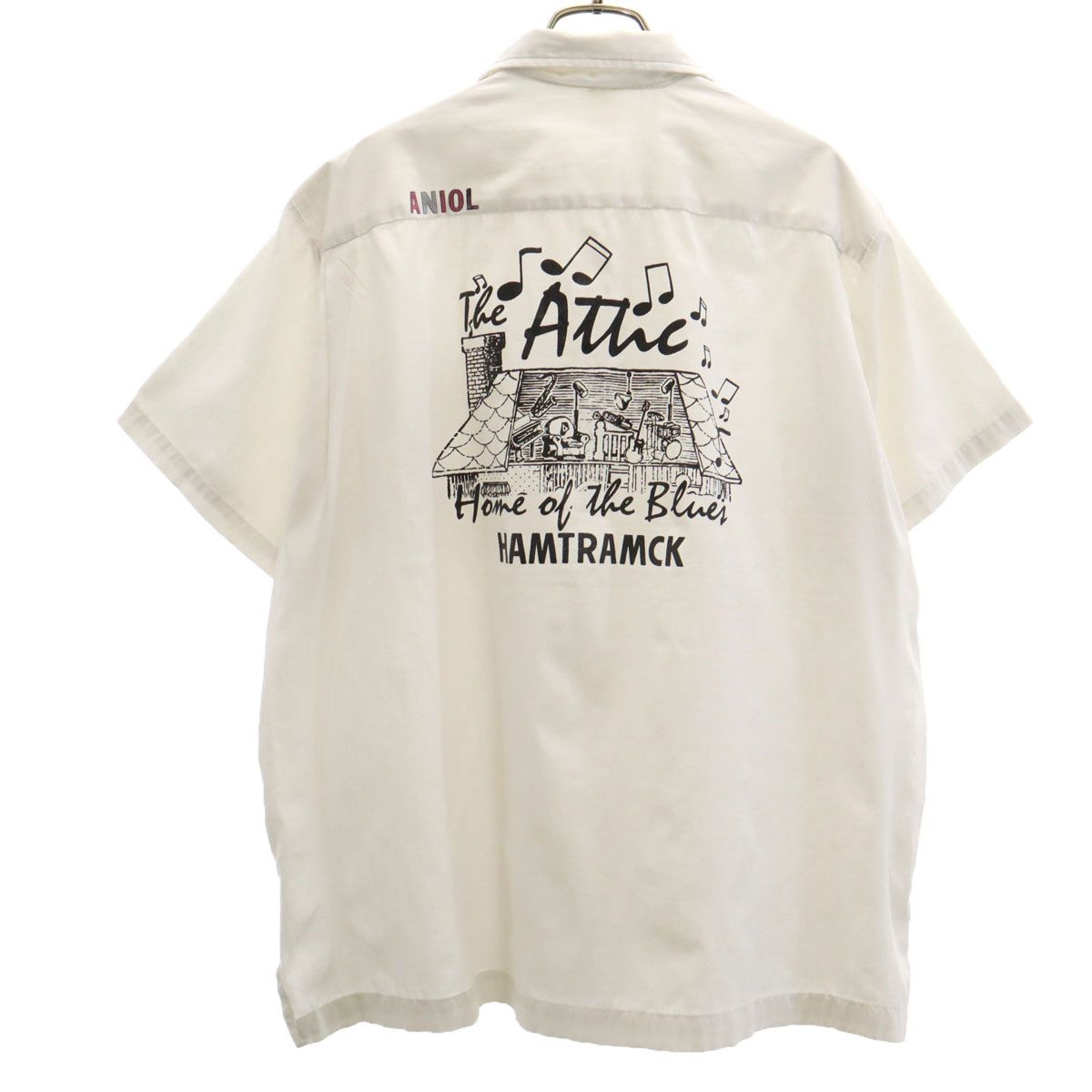 VINTAGE ヴィンテージ 80s バックプリント 半袖 シャツ ホワイト