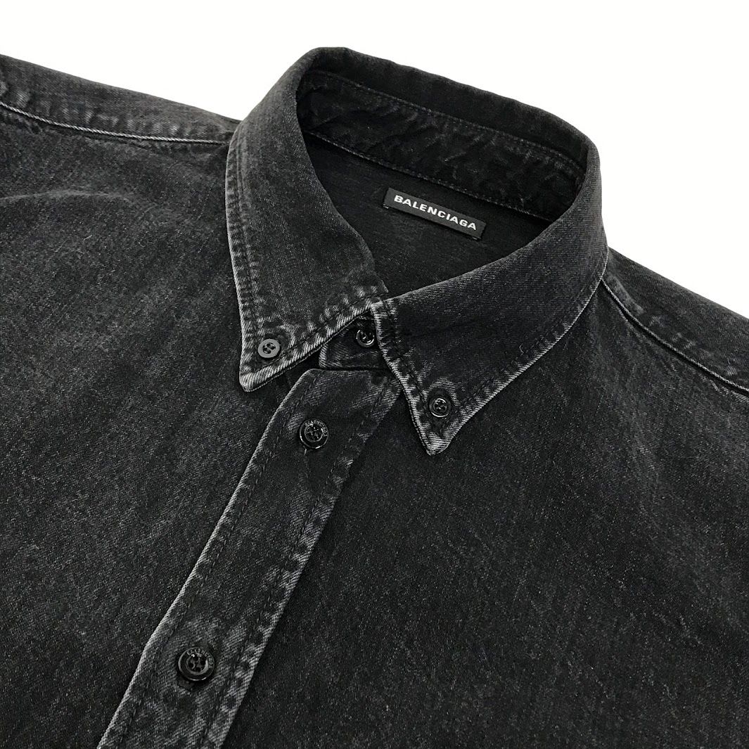 美品✨ バレンシアガ 長袖 シャツ デニム 美品□BALENCIAGA バレンシアガ 22SS 678363 ダメージ加工
