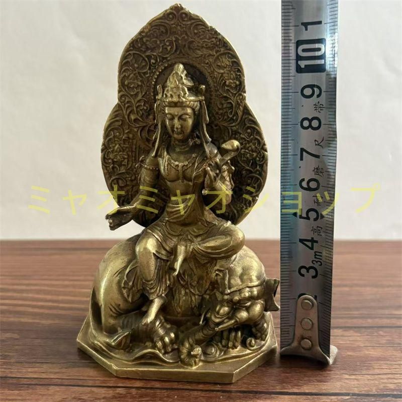 銅器 仏像 普賢菩薩像乗白象 彫刻 置物 開運 風水 置物 工芸品