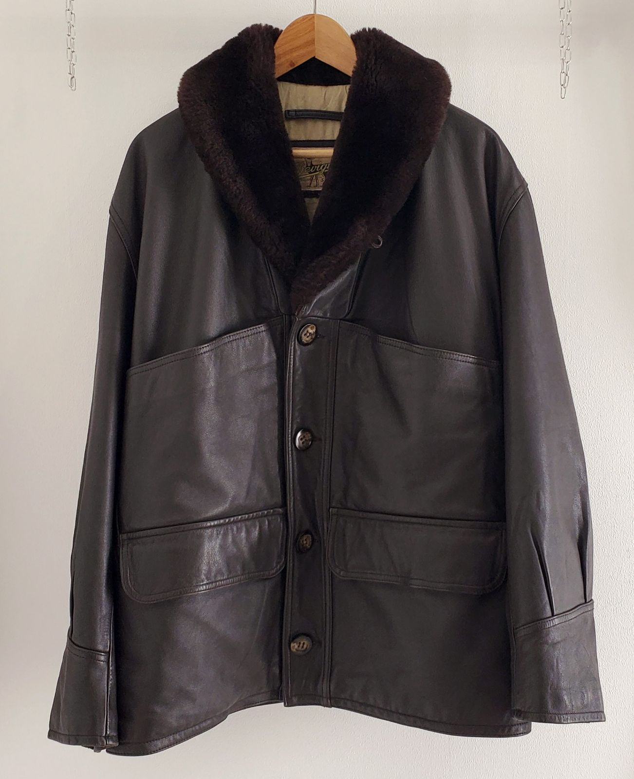 Chevignonシェビニオン□美品 1990s vintage 名作 羊革×ムートン襟