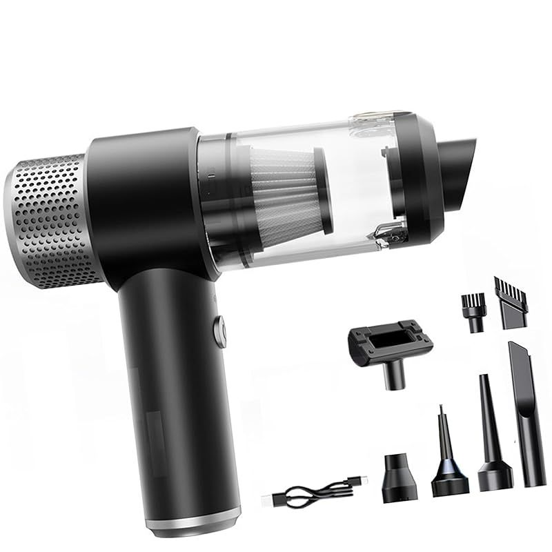 ハンディクリーナー コードレス 強力吸引力【吹き飛ぶ/吸い込む/空気入れ/空気抜き】 多機能車用掃除機 Type-C 急速充電  LEDライト付きミニ掃除機 ホコリ取り/キーボード掃除/車内掃除に最適 1 ハンディクリーナー コードレス 強力吸引力 吹き飛ぶ/吸い込む/空気入れ  ...