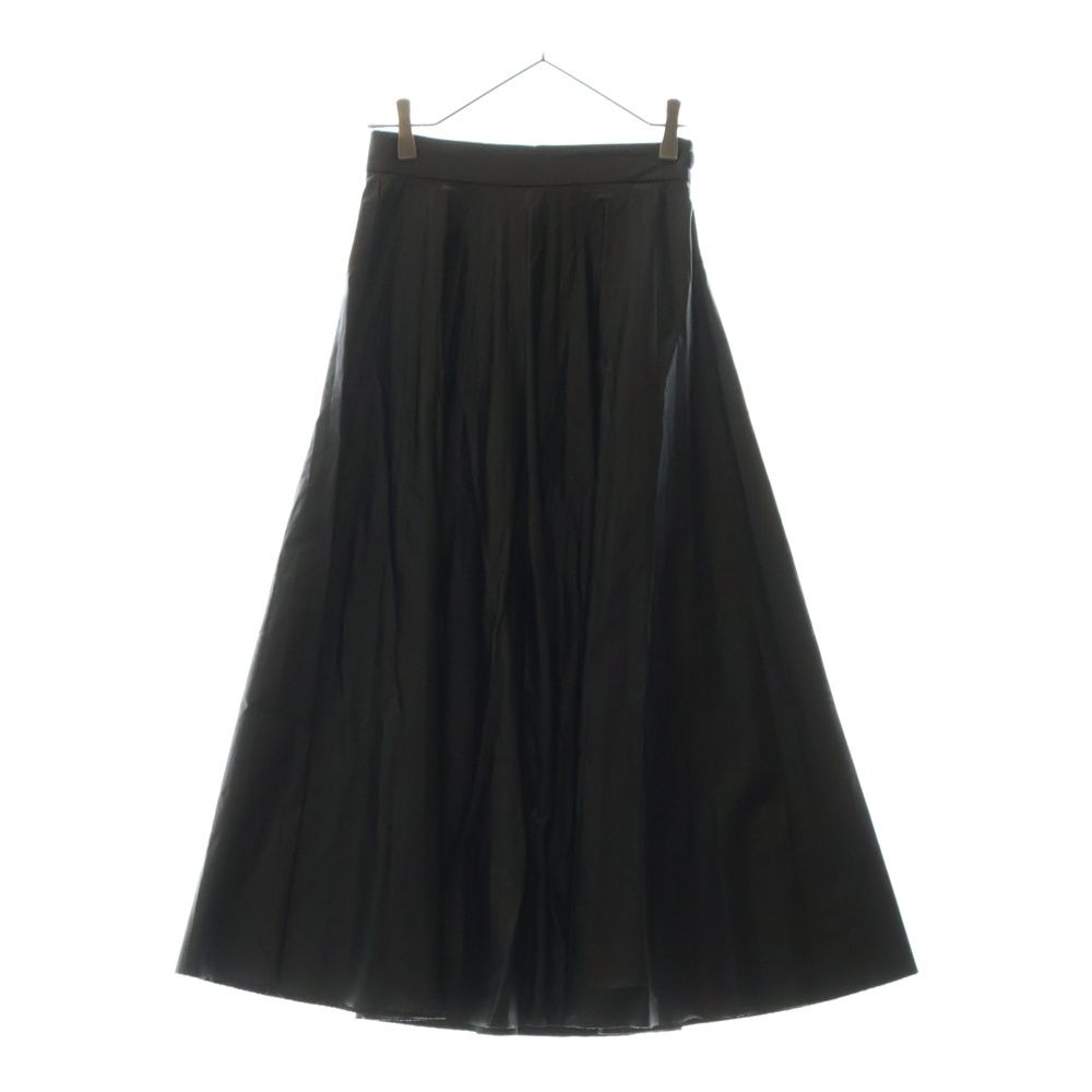 MM6 Maison Margiela エムエムシックスメゾンマルジェラ 22AW Fake Leather Pleated skirt コーティング フェイクレザープリーツスカート ブラック レディース S52MA0095 S53057