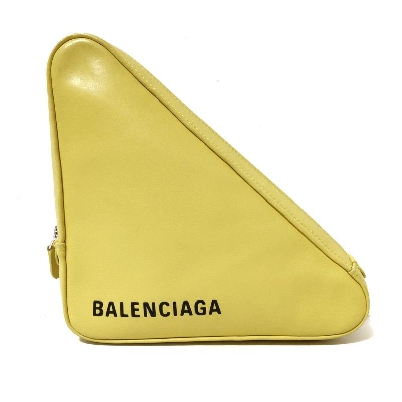 BALENCIAGA(バレンシアガ) クラッチバッグ トライアングル 476976 イエロー レザー - メルカリ