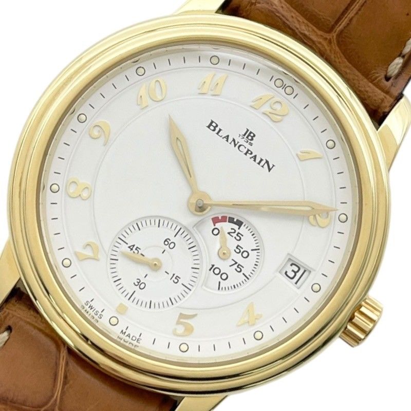 ブランパン BLANCPAIN ニュークラシック パワーリザーブ B1106-1418-55 ホワイト K18YG/革ベルト 手巻き メンズ 腕時計  - メルカリ