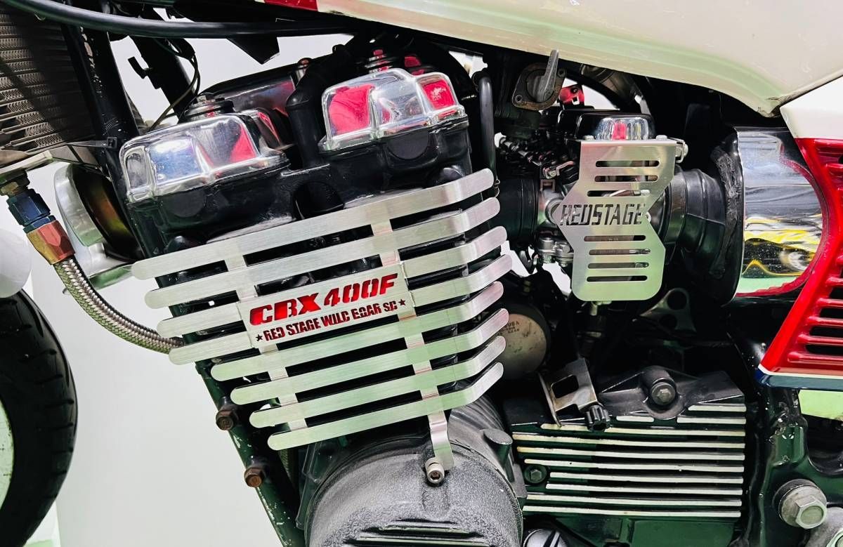 REDSTAGE オリジナル CBX400F フィンカバー 鏡面ステンレス ドレス 