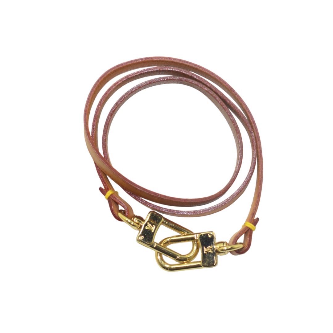 送料無料 ルイヴィトン Louis Vuitton ショルダーストラップ レザー ゴールド金具 LVロゴ アクセサリー