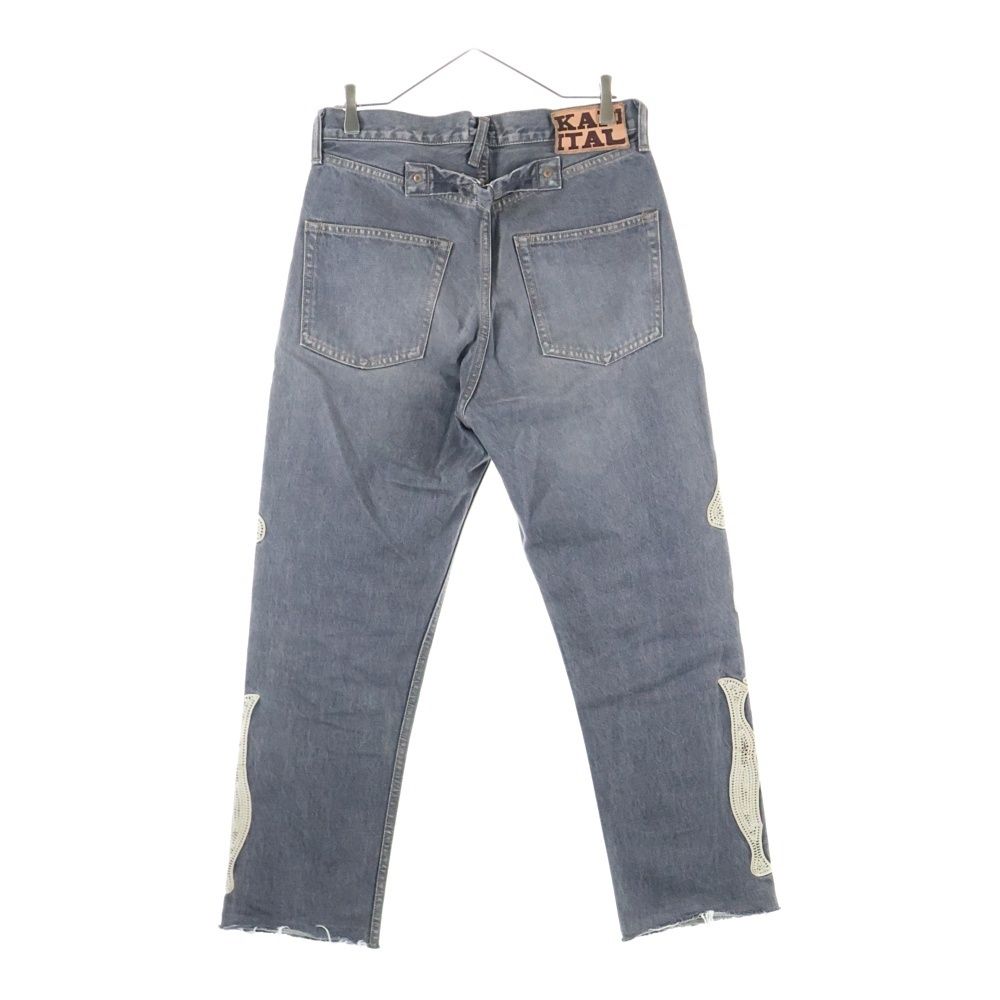 KAPITAL キャピタル 14 oz Black Denim MEXICAN TUXEDO ボーン刺繍 ブラックデニムパンツ グレー EK-1391
