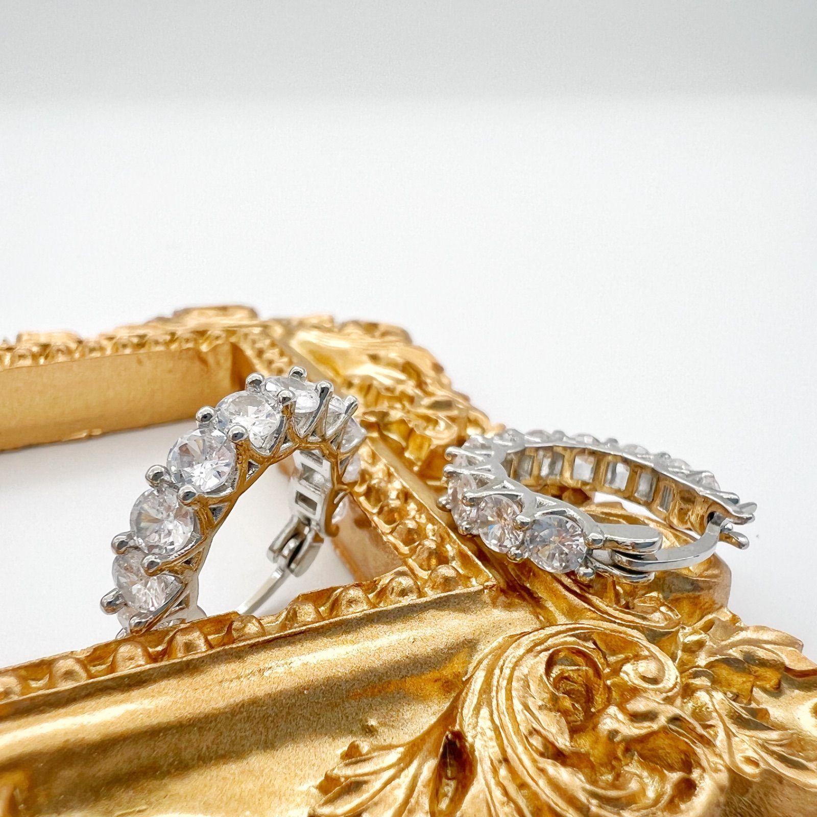 ゴールド限定✨ ピアス フープ リング ホワイトゴールド K18 ダイヤモンド ブランド