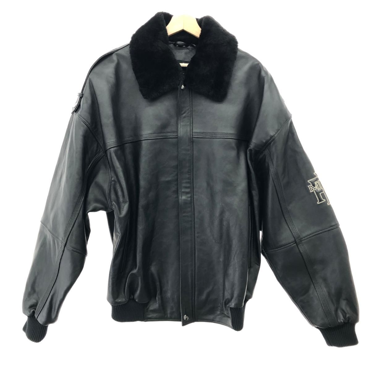 良好 pelle pelle ペレペレ レザージャケット 46 ブラック メンズ