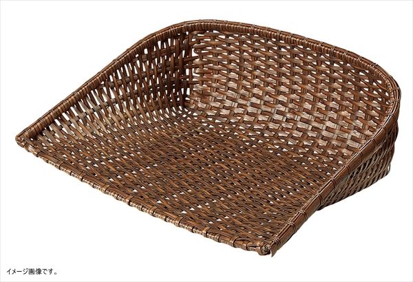 ざる 箕 大 干し野菜 干物 食洗機対応 樹脂 ブラウン 約40×30×12cm 91-050B