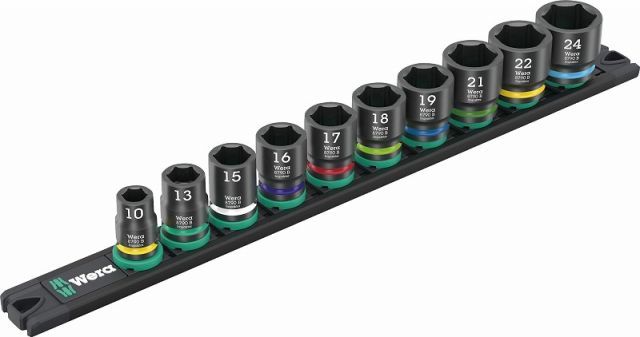 Wera3|8 インパクトソケットセットマグネットレール付き10個セット9607 Magnetic Rail B Impaktor 1 005451