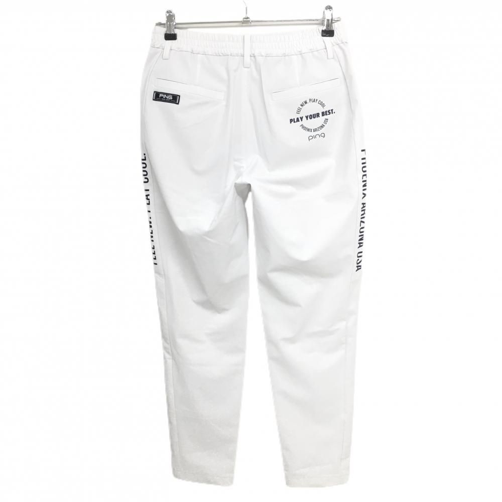 ゴルフレディースパンツ　ping 白 ゴルフレディースパンツ ping 白 美品】ピン パンツ 白 サイドプリント