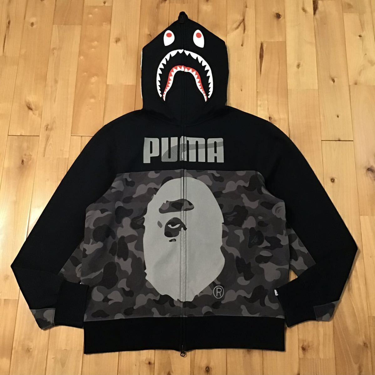 XL PUMA BAPE shark full zip hoodie a bathing ape BTS V