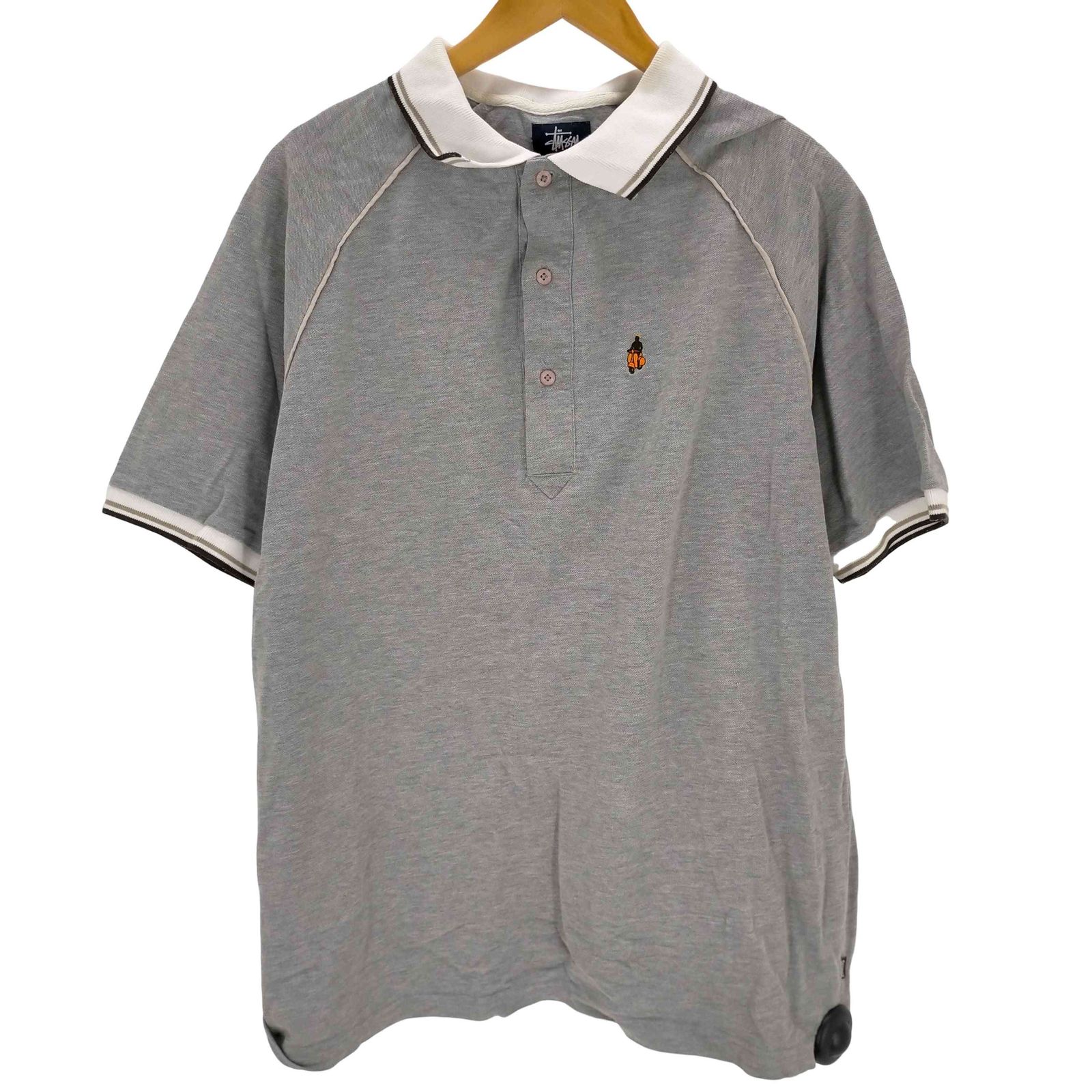 old stussy ステューシー　ポロシャツ　紺タグ ステューシー Stussy OLD 紺タグ 香港製 ポロシャツ メンズ JPN