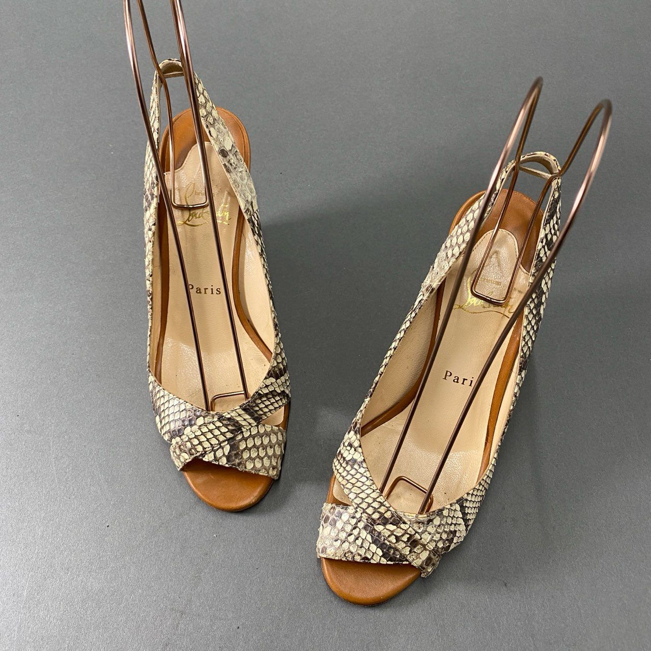 5f17 Christian Louboutin クリスチャン ルブタン パイソンレザー 