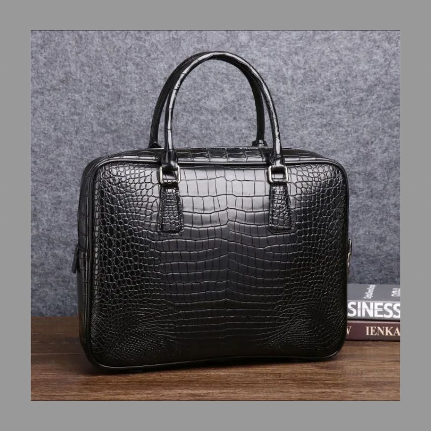 ワニの腹の紋の男性のハンドバッグ大容量の書類のバッグビジネス男性のバッグ潮のパソコンのバッグです