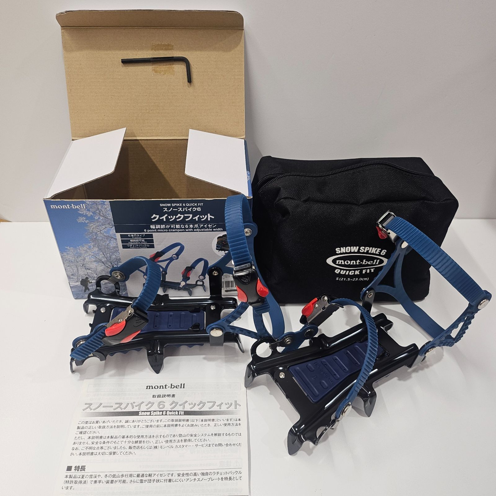 新品 モンベル mont-bell スノースパイク6 クイックフィット S