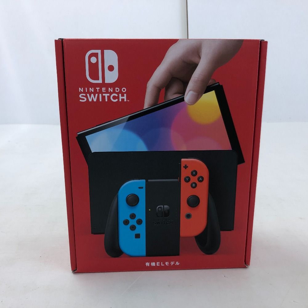 02w04909  Nintendo Switch  ニンテンドースイッチ 有機ELモデル　Joy-Con(L)ネオンブルー/(R)ネオンレッド ※未使用品 【中古品】