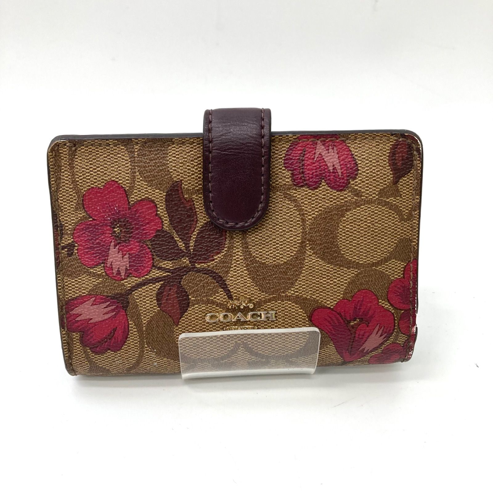 ✨極美品✨コーチ COACH ブラウンメタリック ２つ折り財布 コンパクト 極美品】COACH コーチ ブラウン 二つ折り財布 L字ファスナー