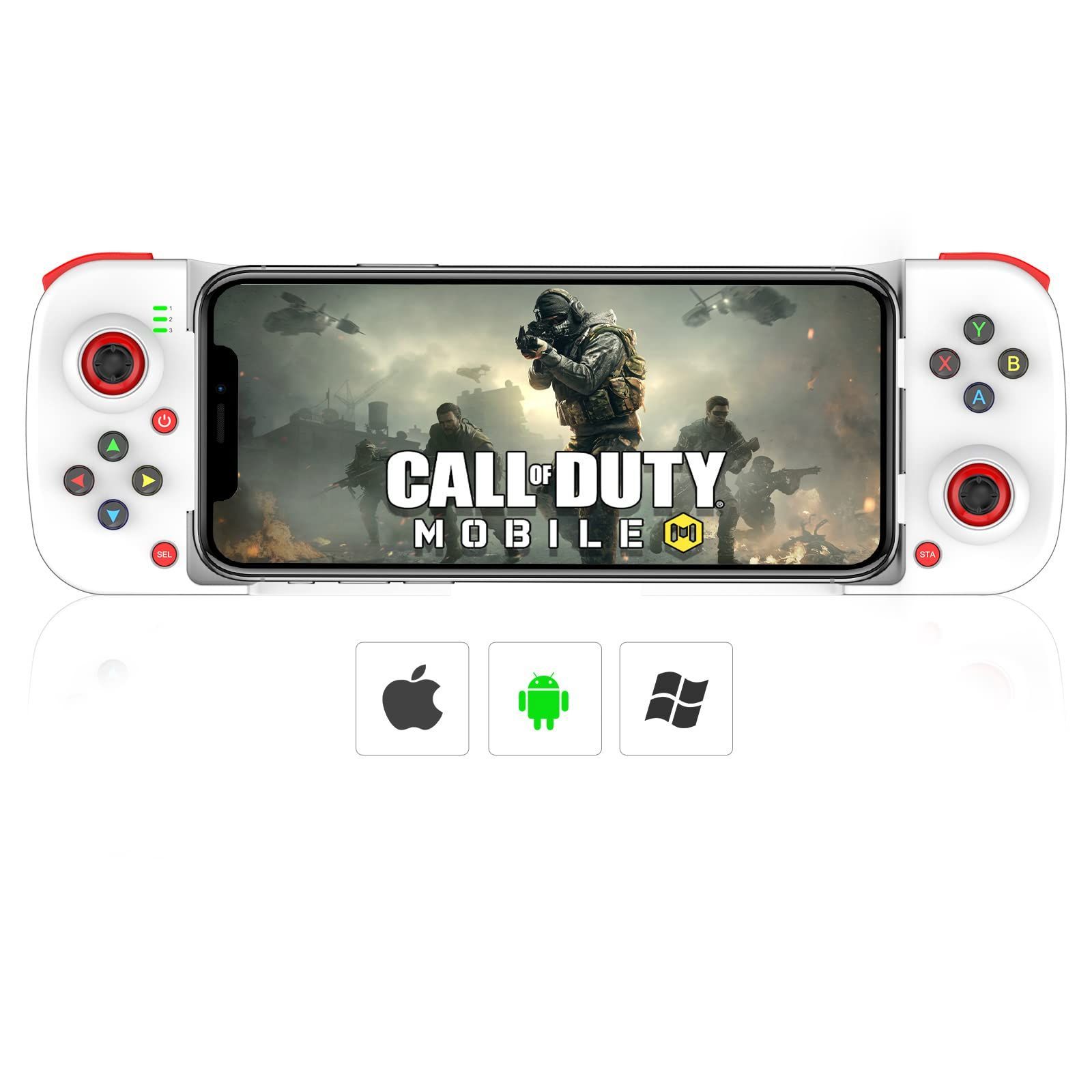 【在庫処分】iOS/Android/PC用ゲームパッド スライド式伸縮ホルダー型 Megadreamワイヤレスゲームコントローラー Bluetooth接続 低遅延 MFI対応ゲーム IOS13.4/Android 6.0/Win 7以上にサポート