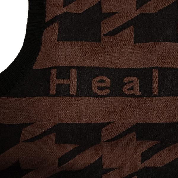 BIG千鳥柄 クルーネックニットベスト