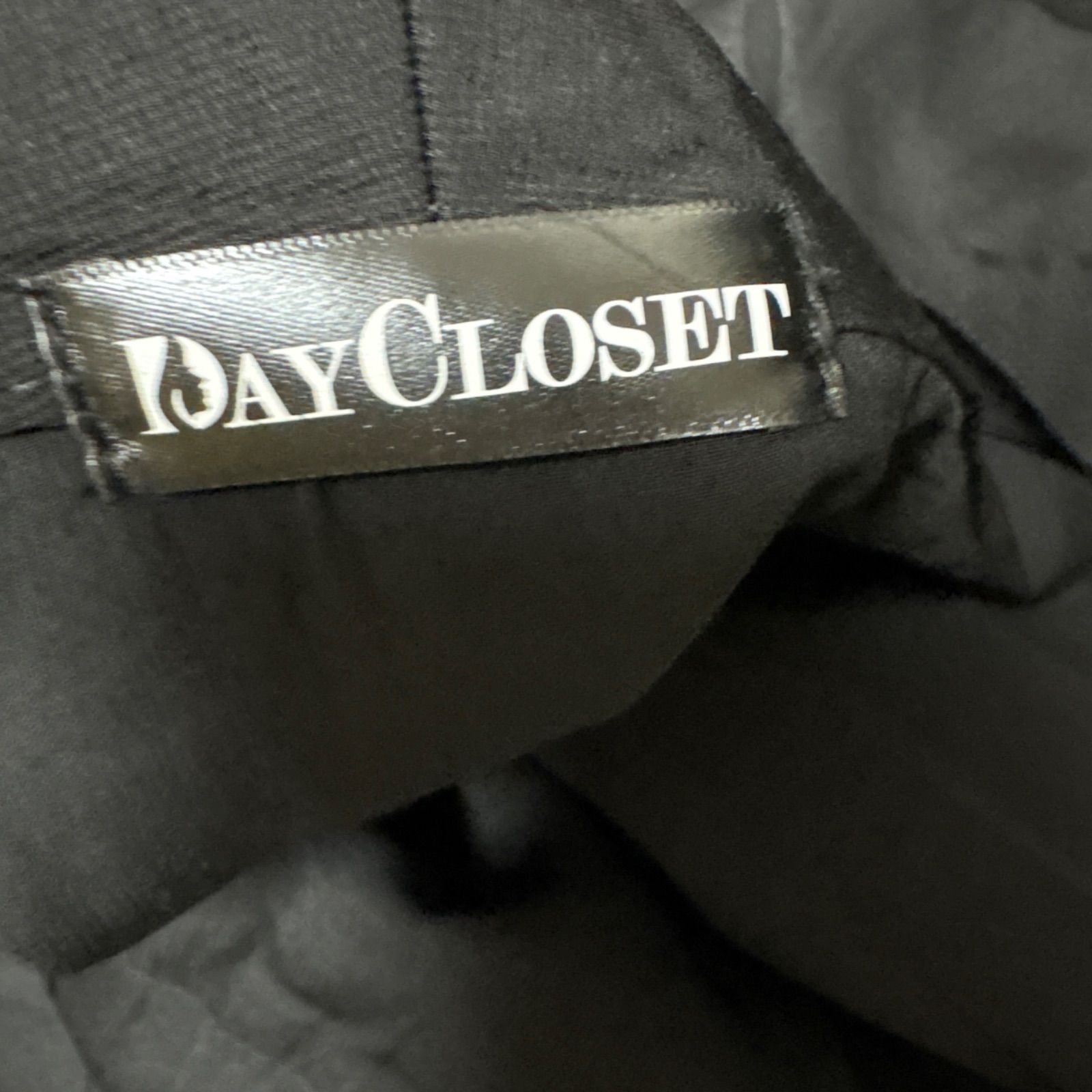 DAY CLOSET デイ クローゼット ワンピース ブラック レディース 長袖 襟つき ウエストマーク 無地 シンプル Vネック - メルカリ