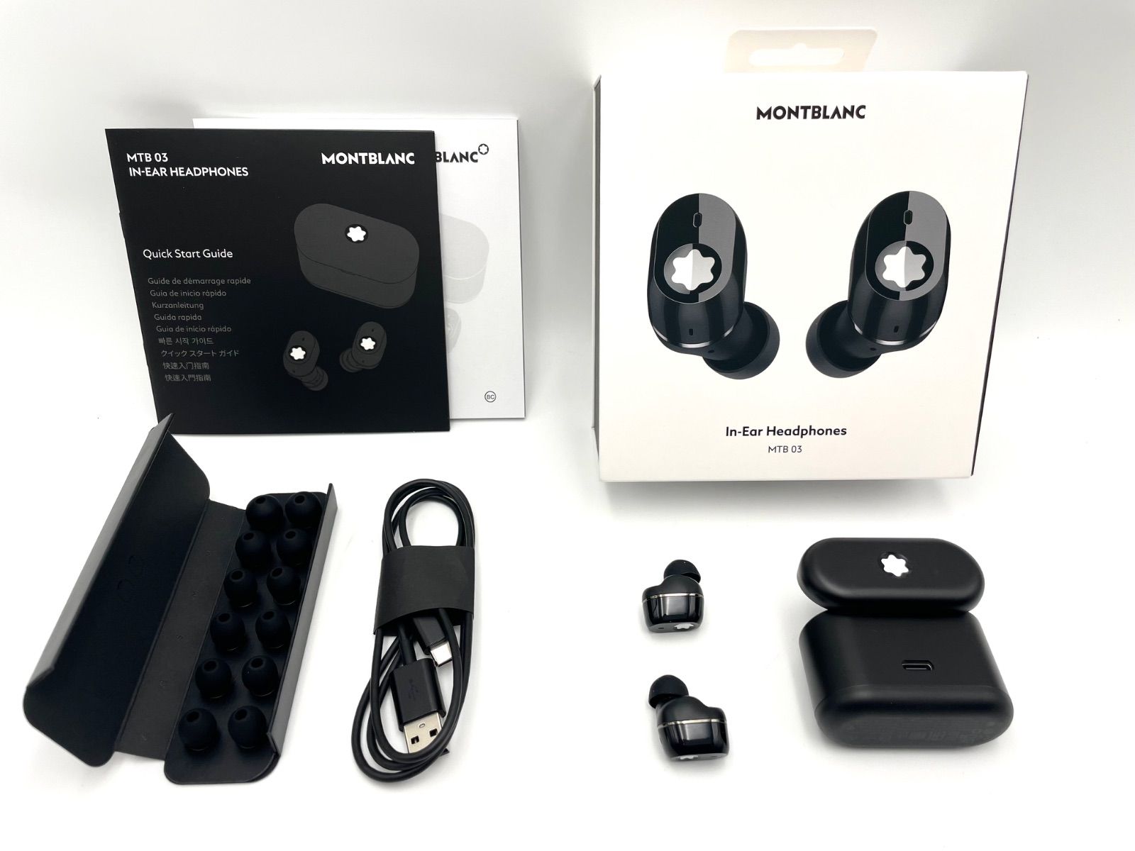 【新品未使用!!】MontBlanc ワイヤレスイヤホン　モンブラン　MTB03 MONTBLANC（筆記具、時計） イヤホン ヘッドホン モンブラン MTB