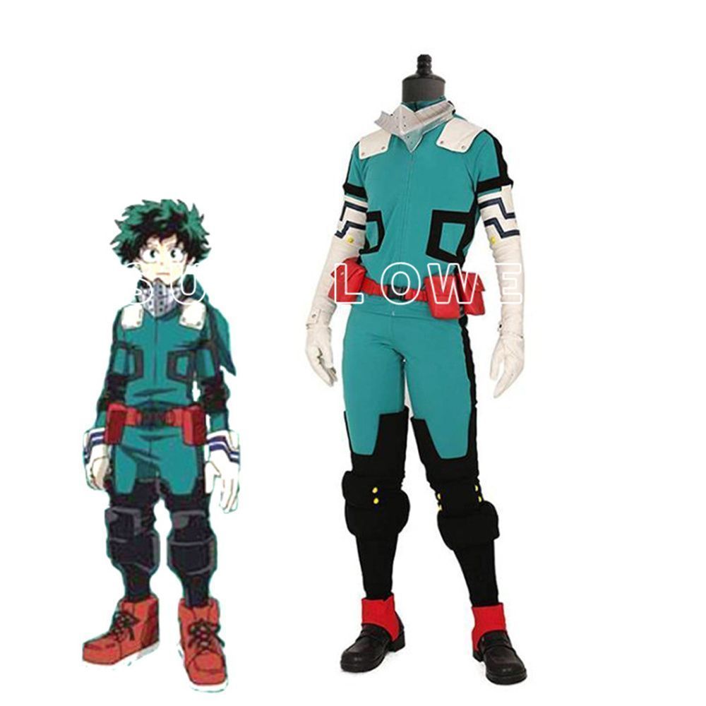 僕のヒーローアカデミア 緑谷出久コスプレ衣装6点セット 緑 グリーン お面付き 緑谷出久コスプレ 緑谷出久衣装 緑谷出久戦闘服 緑谷出久ヒ