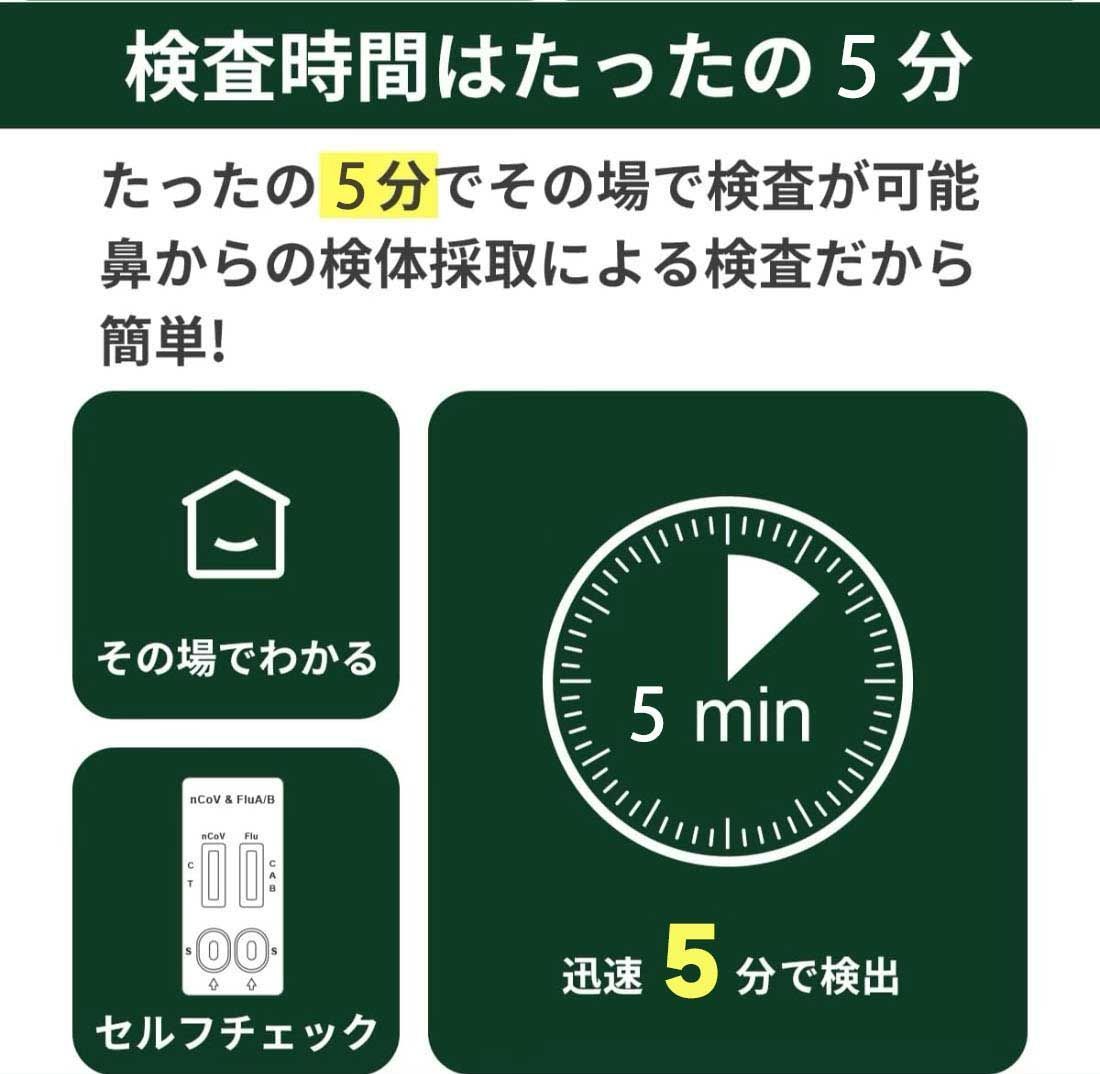 【2点セット】 2025年最新版 インフルエンザウイルスA/B 3種抗原同時に対応 自宅検査 返送不要 セルフ検査キット 検査キット 痛くない 鼻腔検査 5分検出 インフルエンザ検査キット 高原検査キット  インフルエンザ コロナ 検査キット 唾液 研究用