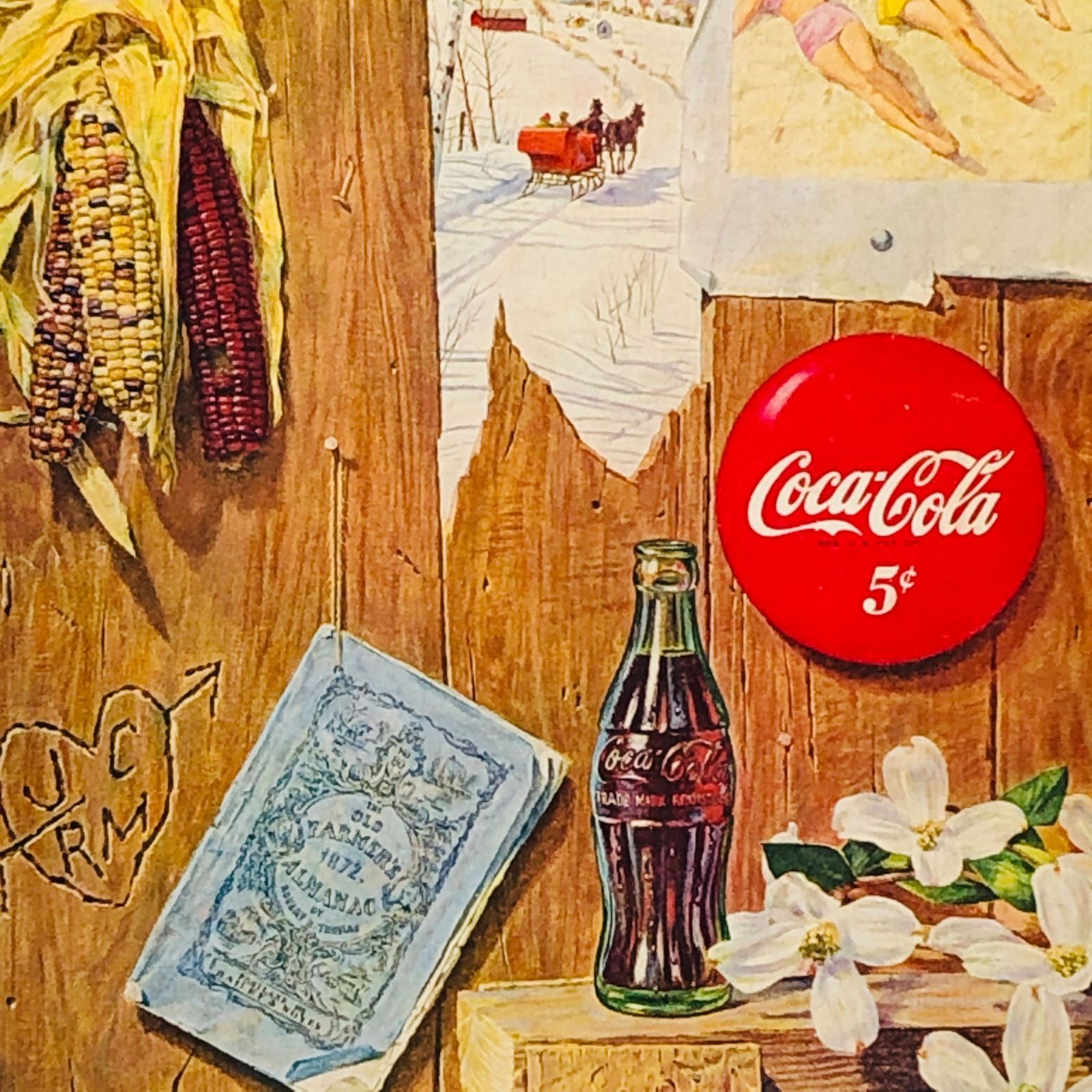 ビンテージ 広告 ポスター 『 コカコーラ ( Coca Cola ) 』 1950's 額 ...