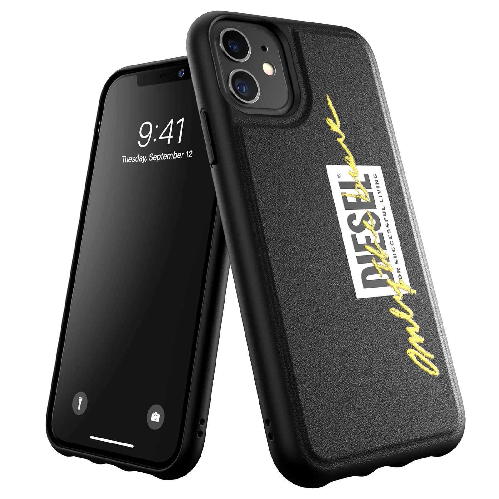 【新着商品】刺繍ディテール（ディーゼル FW20 iPhone ケース 11 iPhone11 ブラック/ライム） DIESEL
