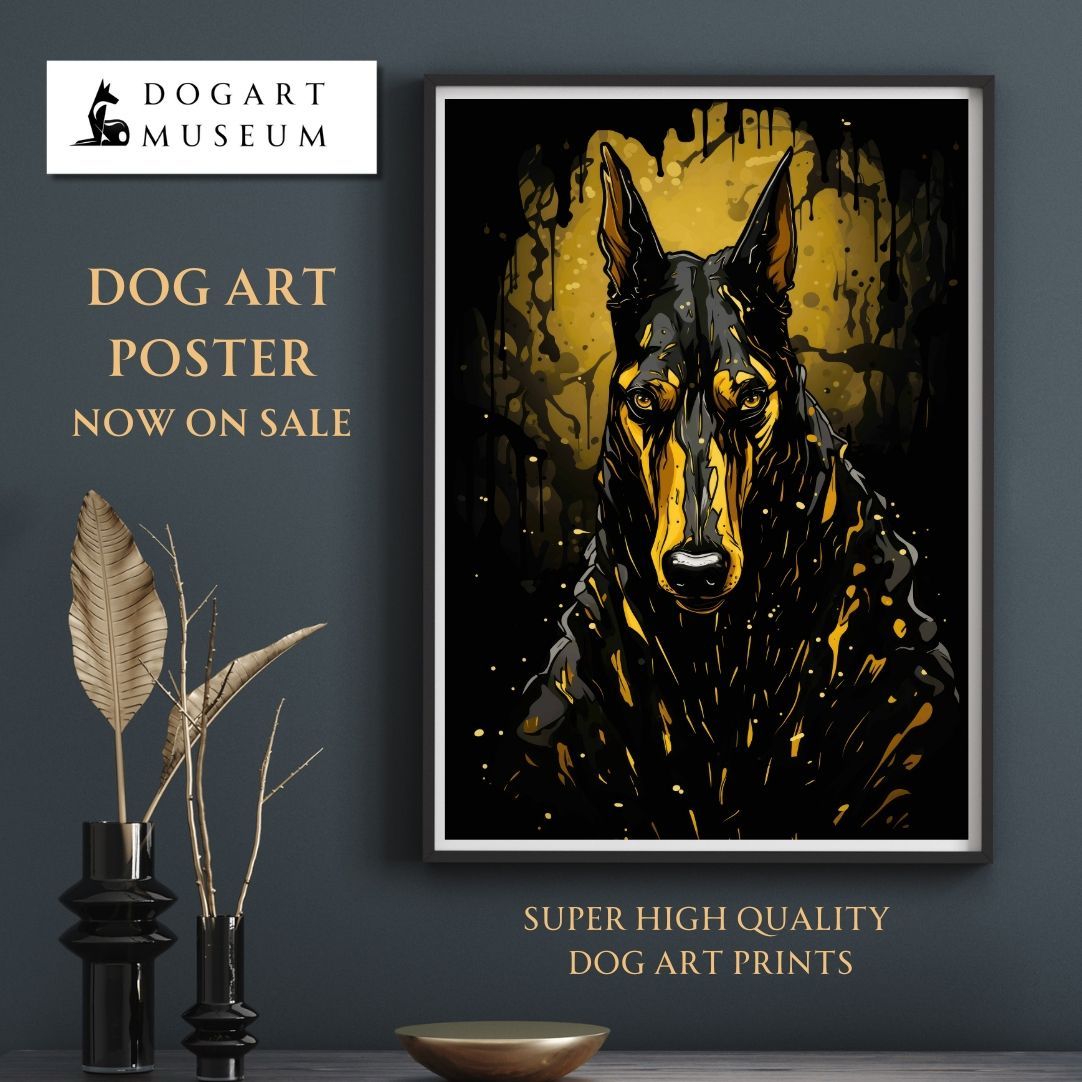 幸運のドーベルマン犬 No.2】風水画 開運 金運 アートポスター 犬の絵