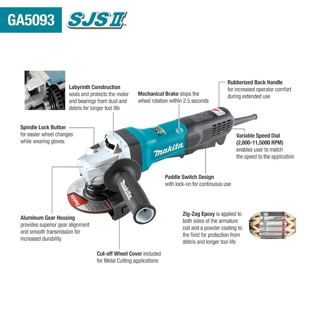 マキタ Makita 125ミリ電子ディスクグラインダ GA5093