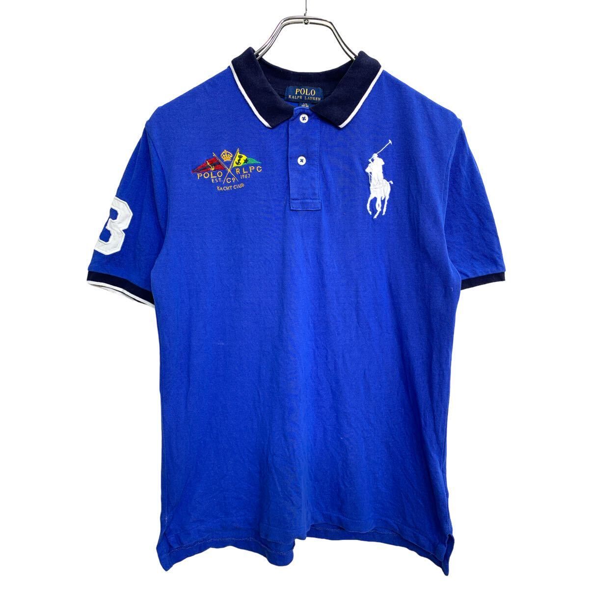 POLO RALPH LAUREN 半袖ポロシャツ Lサイズ ポロラルフローレン ジュニアサイズ ブルービッグポニー 古着卸 アメリカ仕入 t2408-3464