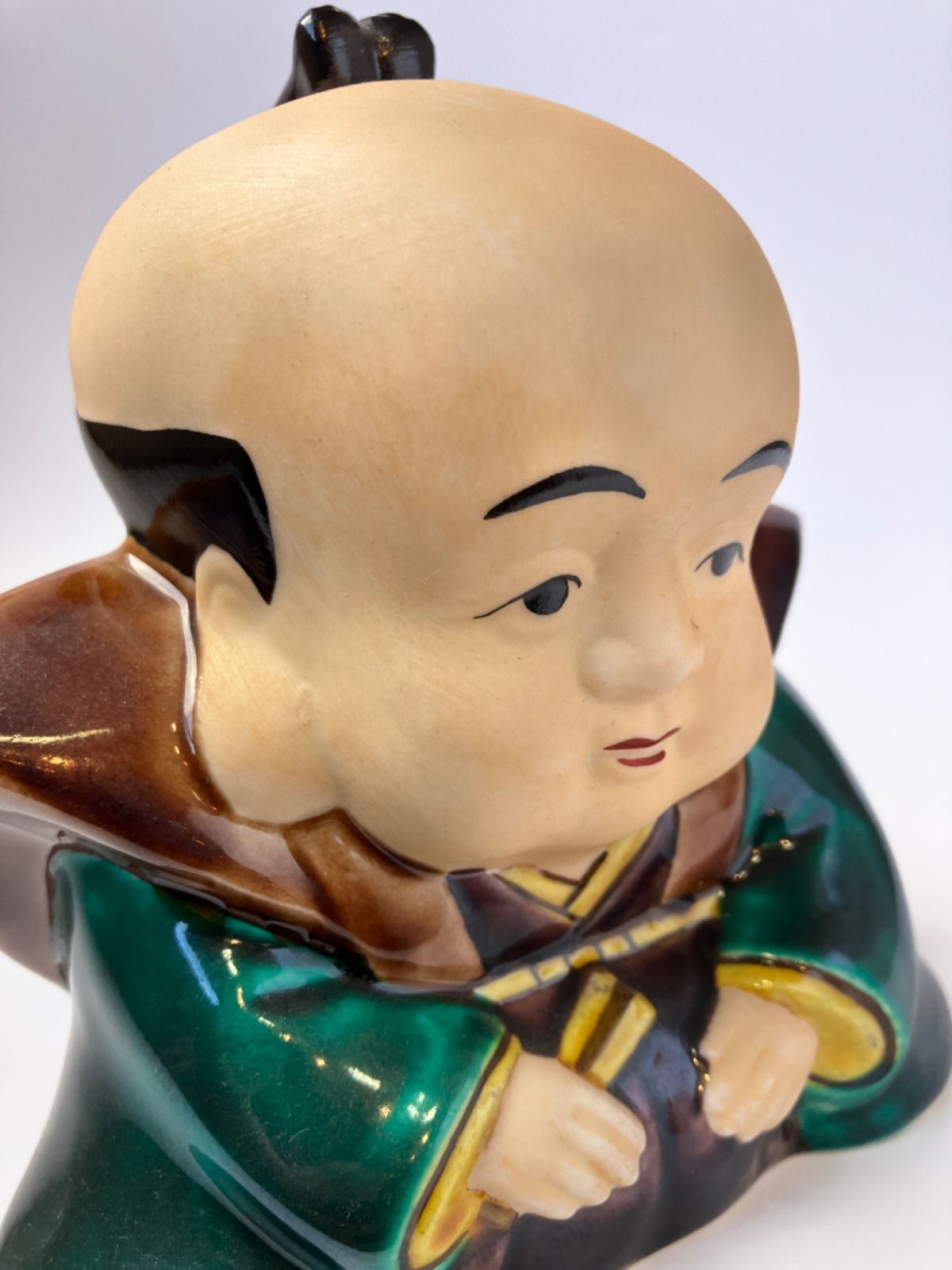 新品未使用】九谷焼 福助 置物 - 愛くるしい表情の縁起物 - 手作り陶器